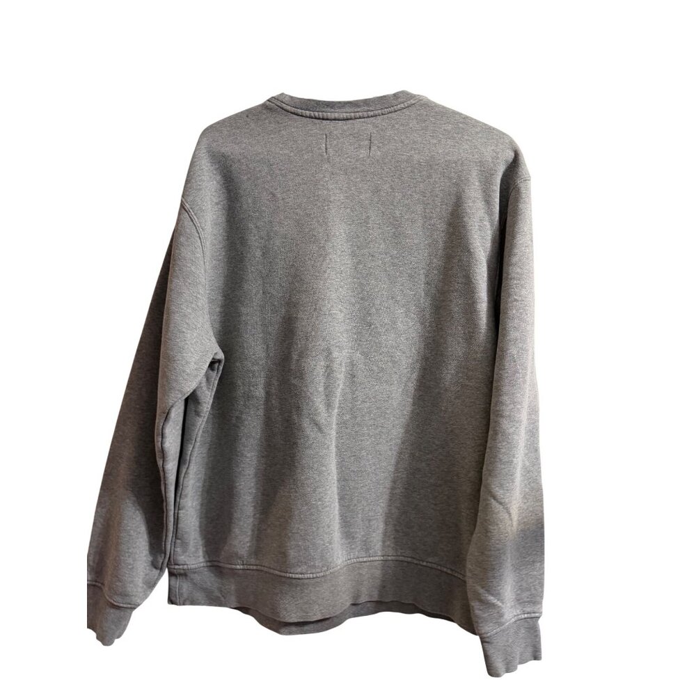 Jordan Gray Crewneck Sweatshirt With Embroidered Jumpman Logo Size M 80% Cotton - Picture 3 of 4